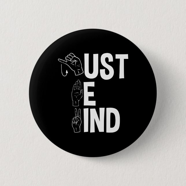 ASL Alphabet American Sing Language ASL Teacher Ju 6 Cm Round Badge (Front)