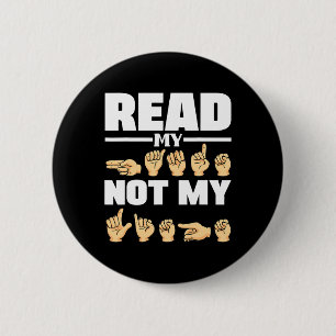 ASL Alphabet American Sing Language ASL Teacher Qu 6 Cm Round Badge