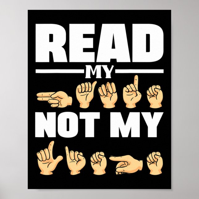 ASL Alphabet American Sing Language ASL Teacher Qu Poster (Front)