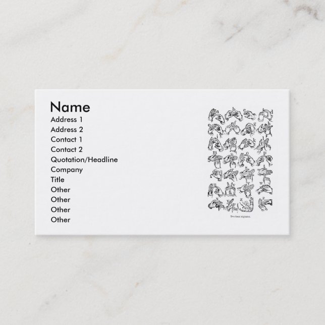 ASL Alphabet Business Card (Front)