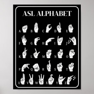 ASL Alphabet Hand Signs A-Z Poster
