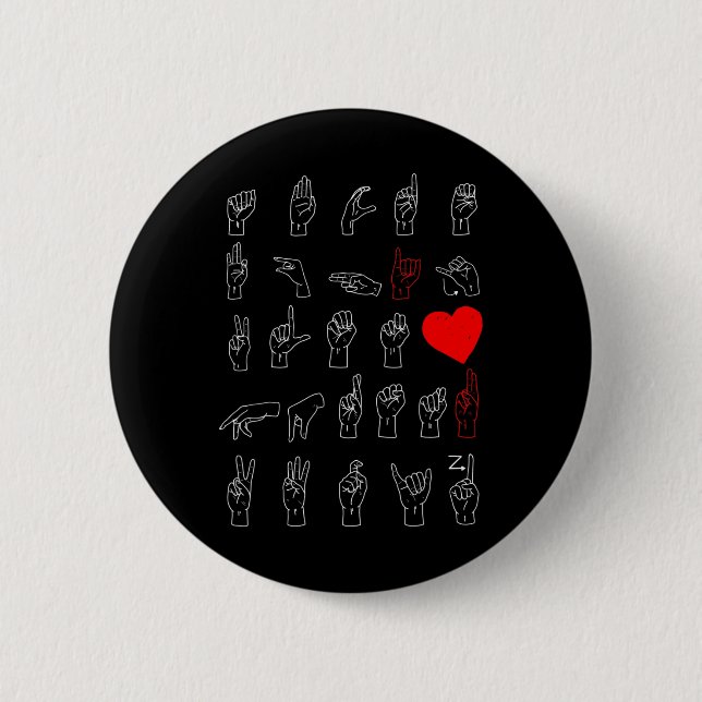 Asl Alphabet Teacher American Sing Language Asl Ch 6 Cm Round Badge (Front)