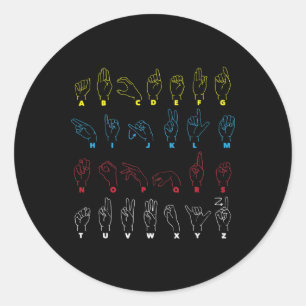 ASL Alphabet Teacher American Sing Language ASL Ch Classic Round Sticker