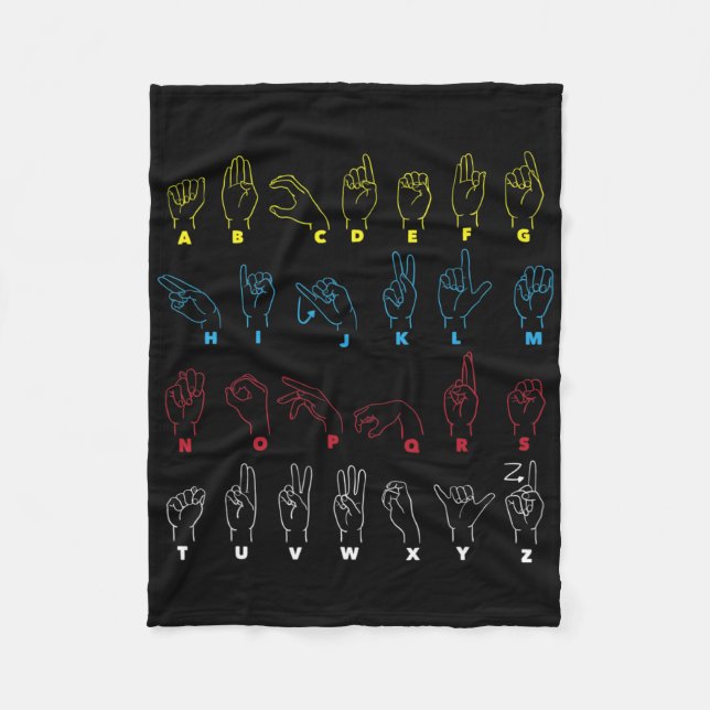 Asl Alphabet Teacher American Sing Language Asl Ch Fleece Blanket (Front)