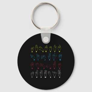 ASL Alphabet Teacher American Sing Language ASL Ch Key Ring