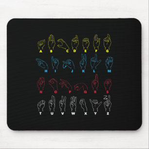 Asl Alphabet Teacher American Sing Language Asl Ch Mouse Pad