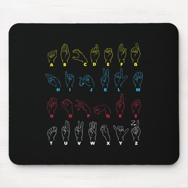 Asl Alphabet Teacher American Sing Language Asl Ch Mouse Pad (Front)