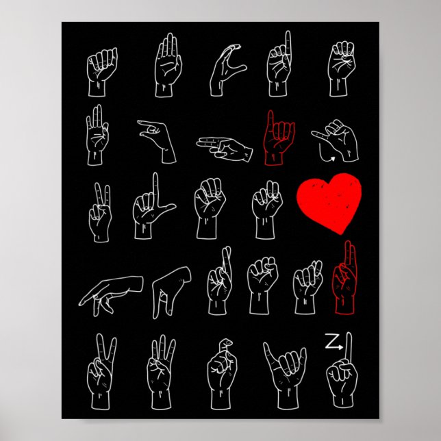 Asl Alphabet Teacher American Sing Language Asl Ch Poster (Front)