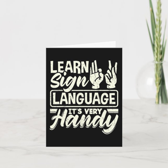 ASL Alphabet Teacher American Sing Language Its Ve Card (Front)