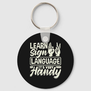 Asl Alphabet Teacher American Sing Language Its Ve Key Ring