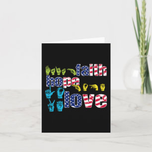 ASL American Sign Language 4th of July Faith Hope  Card