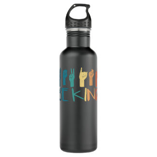 ASL American Sign Language Be Kind Hand Sign Langu 710 Ml Water Bottle