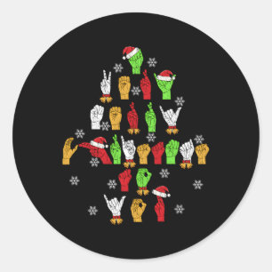 Asl American Sign Language Classic Round Sticker