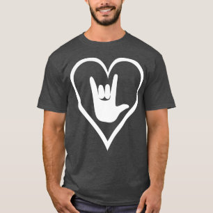 ASL American Sign Language I Love You Heart 1 T-Shirt