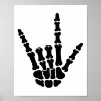 Asl American Sign Language I Love You Skeleton Han