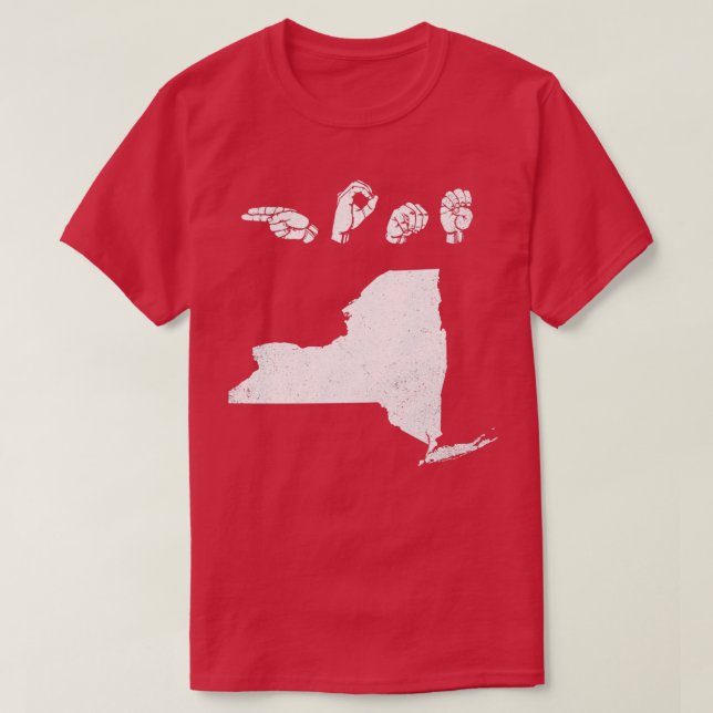 ASL American Sign Language New York Home T T-Shirt (Design Front)