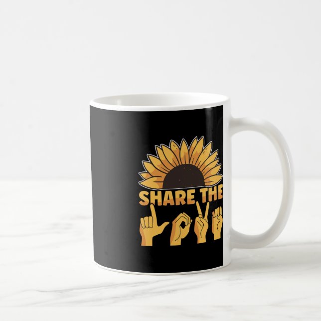 ASL American Sign Language Share The Love Awarenes Coffee Mug (Right)