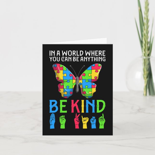 ASL Be Kind s1 ASL American Sign Language Card (Front)