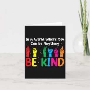 Asl Be Kind S Women Men, Autism Awareness Boy Kid Card