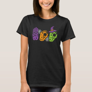 Asl Boo Hands American Sign Language Deaf Pride Ha T-Shirt