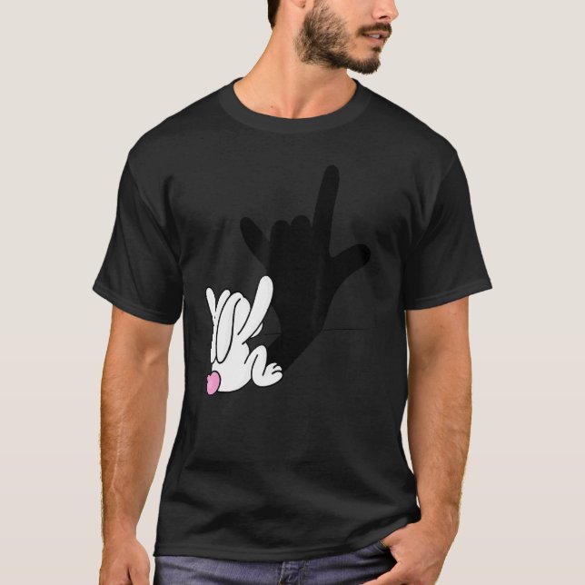 ASL Bunny Reflection I Love You Hand Sign Language T-Shirt (Front)