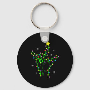 Asl Christmas Christmas Tree Lights American Sign  Key Ring