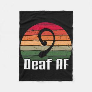 Asl Deaf Af Sign Language Deaf Awareness Fleece Blanket