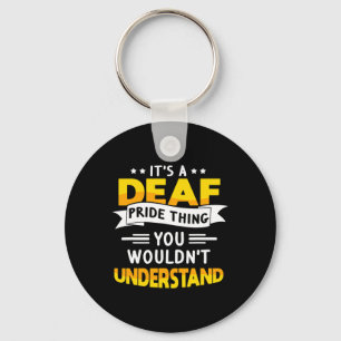 ASL Deaf Awareness Hearing Loss and Sign Language Key Ring