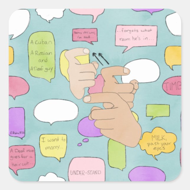 ASL Deaf Jokes Sticker (Front)