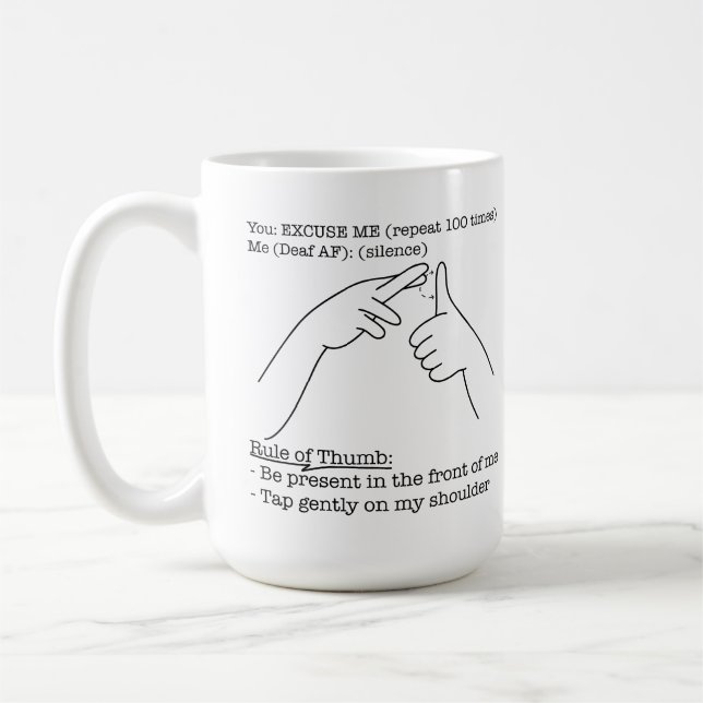 ASL Design - Rule of Thumb Coffee Mug (Left)