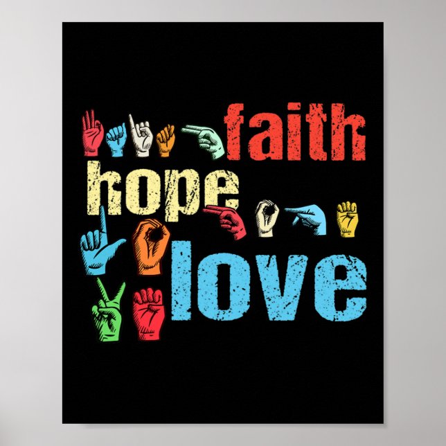 Asl Faith Hope Love American Sign Language Christi (Front)