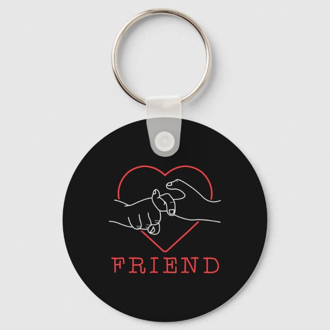 Asl Friend Cute Language Pride Deaf Awareness 1  Key Ring (Front)