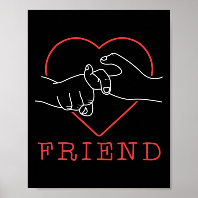 Asl Friend Cute Language Pride Deaf Awareness  Poster (Front)