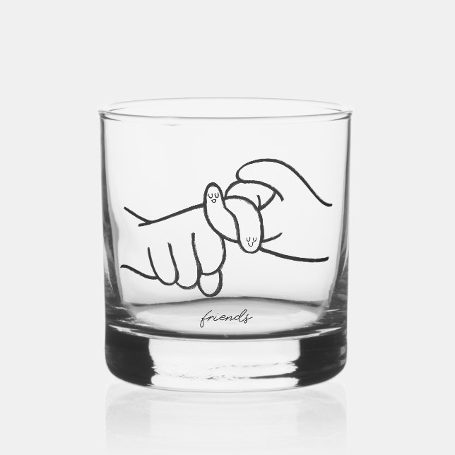 ASL Friends Rocks Glass – Cheers to Connection (Front)