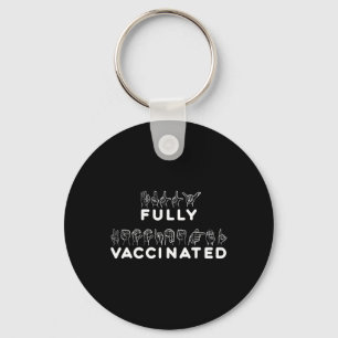 ASL Fully Vaccinated Hand Sign Language Key Ring