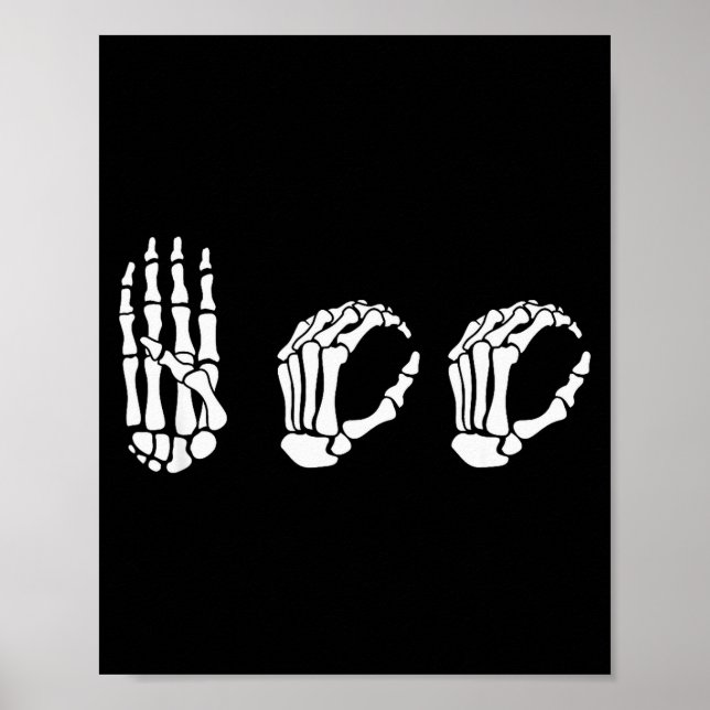 Asl Halloween Skeleton Hand American Sign Language (Front)