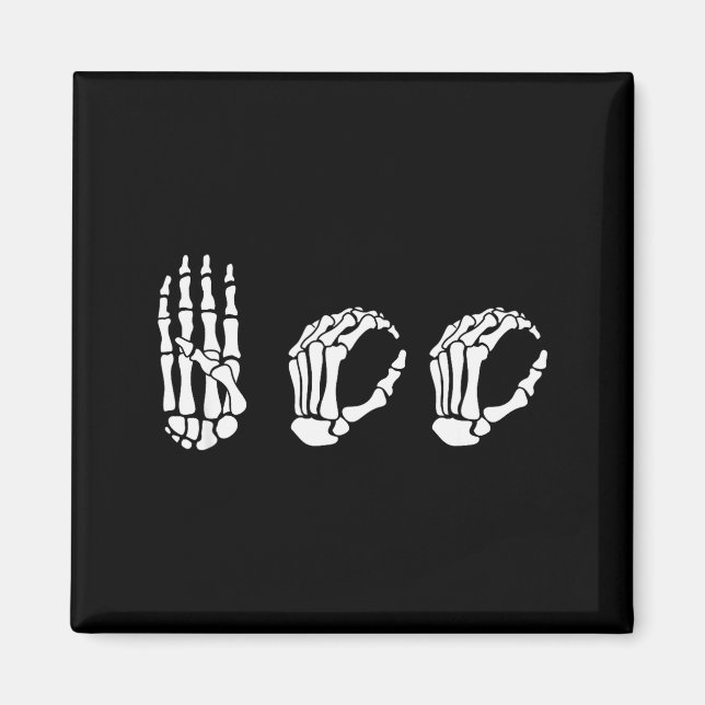 Asl Halloween Skeleton Hand American Sign Language Magnet (Front)