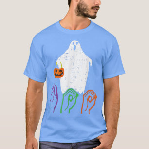 ASL Halloween Skeleton Hand American Sign Language T-Shirt