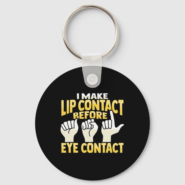 Asl Hand Gesture Deaf Hearing Loss Awareness 10  Key Ring (Front)