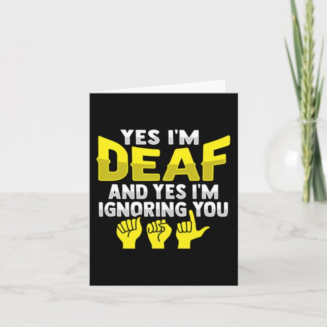 ASL Hand Gesture Deaf Hearing Loss Awareness 11 Card (Front)