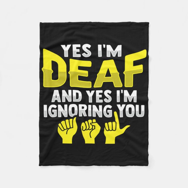 Asl Hand Gesture Deaf Hearing Loss Awareness 11  Fleece Blanket (Front)