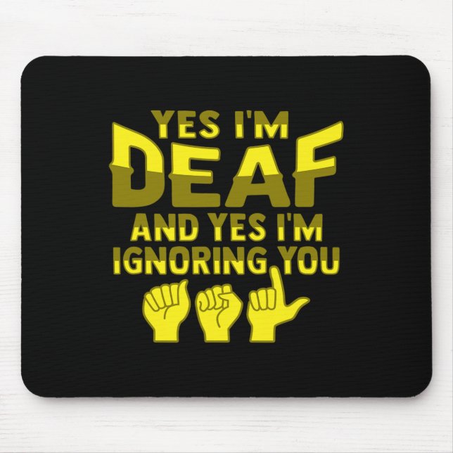 ASL Hand Gesture Deaf Hearing Loss Awareness 1 Mouse Pad (Front)