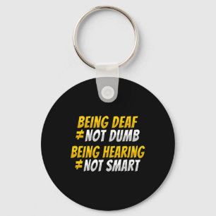 ASL Hand Gesture Deaf Hearing Loss Awareness 2 Key Ring