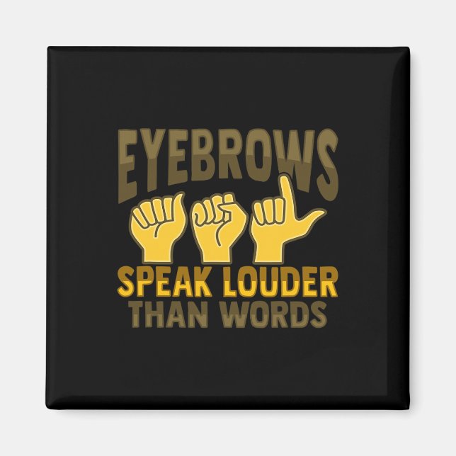 Asl Hand Gesture Deaf Hearing Loss Awareness 5  Magnet (Front)