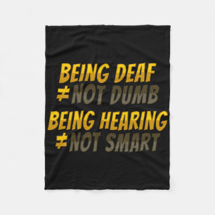 Asl Hand Gesture Deaf Hearing Loss Awareness 6 Fleece Blanket