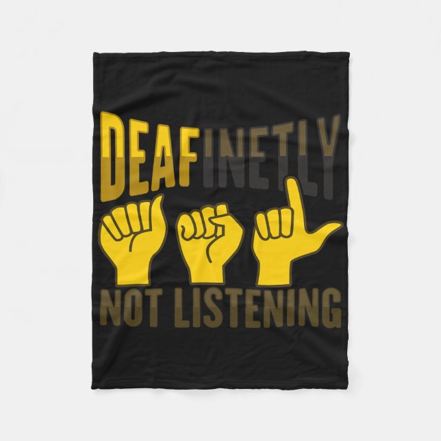 Asl Hand Gesture Deaf Hearing Loss Awareness 7  Fleece Blanket (Front)