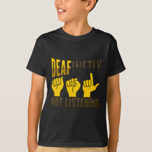ASL Hand Gesture Deaf Hearing Loss Awareness 7 T-Shirt
