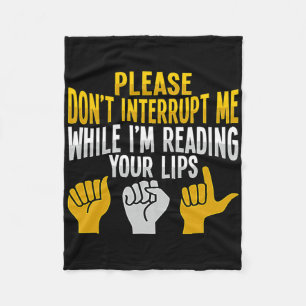 Asl Hand Gesture Deaf Hearing Loss Awareness 9  Fleece Blanket