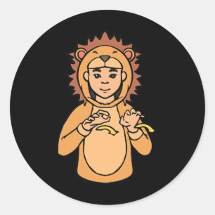 Asl Hand Gesture Deaf Hearing Loss Awareness Boy  Classic Round Sticker