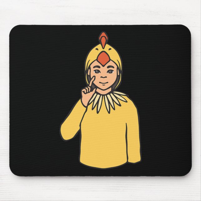 Asl Hand Gesture Deaf Hearing Loss Awareness Boy  Mouse Pad (Front)